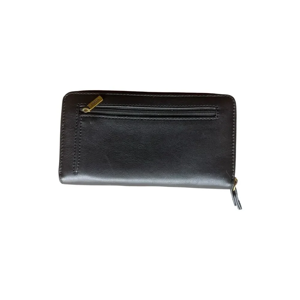 Fossil Multi-Color Patch Work Multi Zip Leather Wallet Clutch Wallet Vintage - Picture 2 of 8